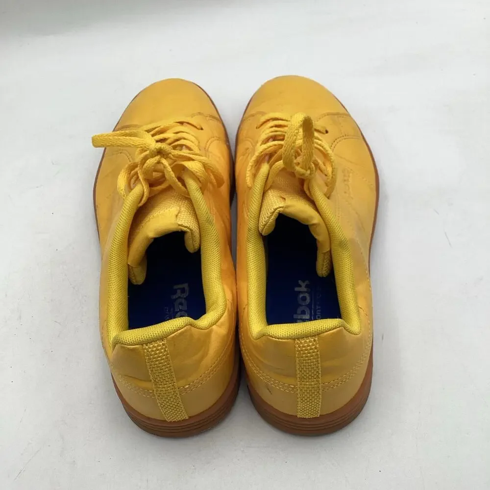 Reebok Royal Complete Sneakers, Yellow Leather Low Tops, Gum‎ Sole, Size 10